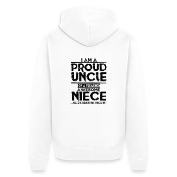 I'm A Proud Uncle Of A Freaking Awesome Niece - Unisex Premium Organic Zip Hoodie - white - Back - Thijin (182cm)