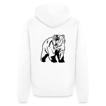 Grizzly - Bear - Bär - Unisex Premium Bio Zip Hoodie - Weiß - Hinten - Thijin (182cm)