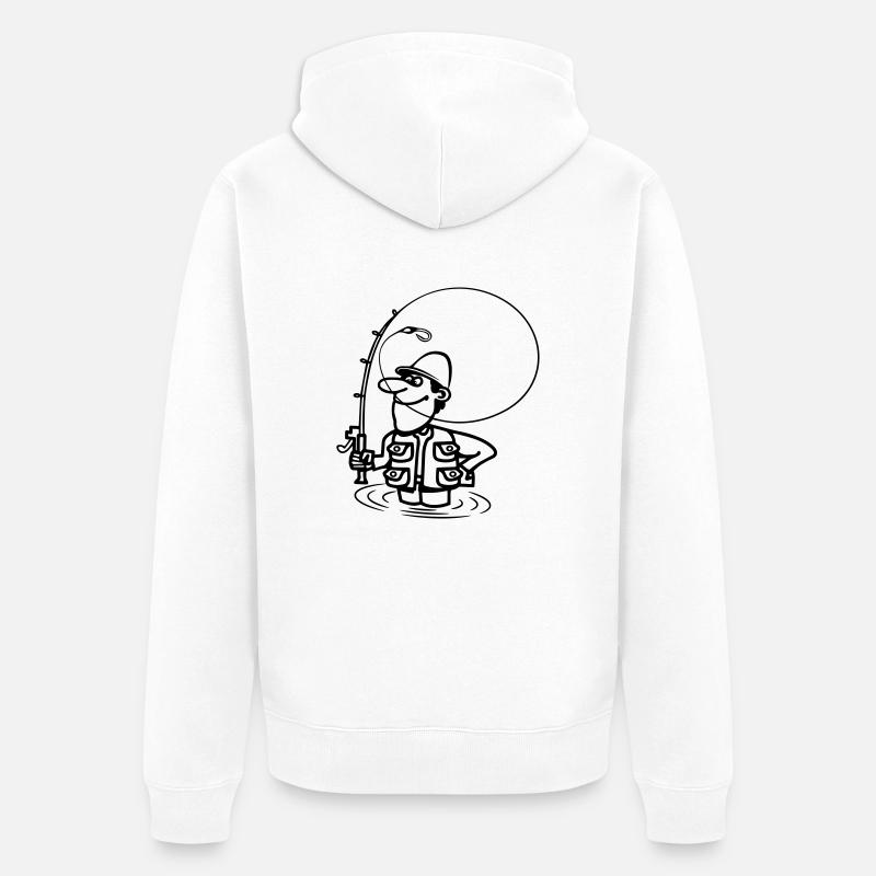 le plaisir de la pêche - Veste à capuche bio Premium Unisexe - blanc