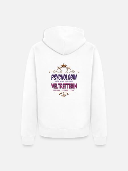 Psychologin Weltretterin - Unisex Premium Bio Zip Hoodie - Weiß