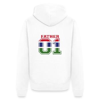 Father vater papa 01 queen Gambia - Unisex Premium Bio Zip Hoodie - Weiß - Hinten - Thijin (182cm)