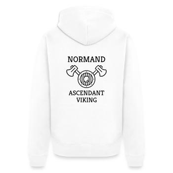 Normandie / Normand / Normande / France - Veste à capuche bio Premium Unisexe - blanc - Dos - Thijin (182cm)