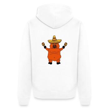 celebrate sombrero party music band hat rattle big - Unisex Premium Organic Zip Hoodie - white - Back - Thijin (182cm)