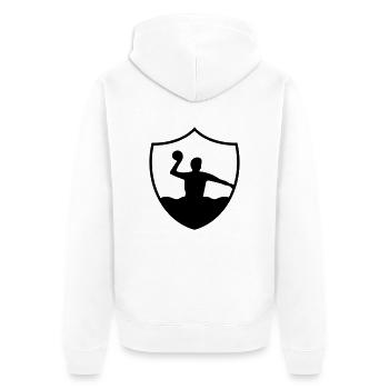 water polo sport design - Unisex Premium Bio Zip Hoodie - Weiß - Hinten - Thijin (182cm)