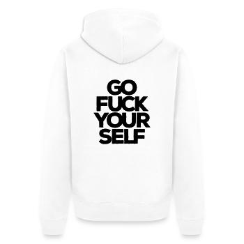 Va te faire foutre ! Va te faire foutre ! Va-t’en ! Tobak dur - Veste à capuche bio Premium Unisexe - blanc - Dos - Thijin (182cm)