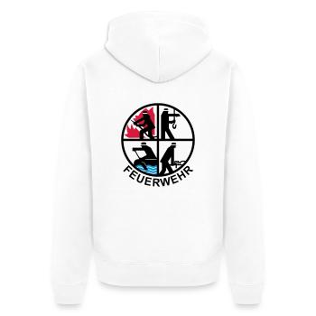 Feuerwehr 4 Logo 1 - Unisex Premium Bio Zip Hoodie - Weiß - Hinten - Thijin (182cm)