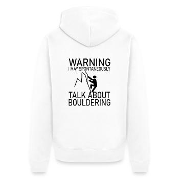 Bouldern Klettern Climbing - Unisex Premium Bio Zip Hoodie - Weiß - Hinten - Thijin (182cm)