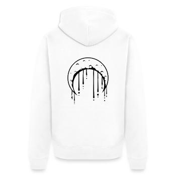Graffiti Drops Moon - Unisex Premium Organic Zip Hoodie - white - Back - Thijin (182cm)