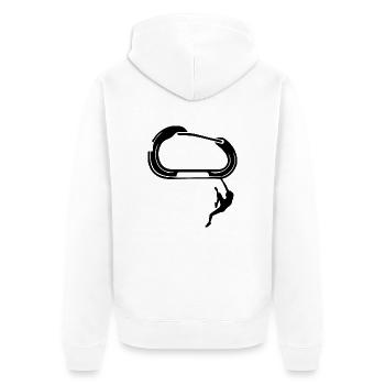 Bouldern Klettern Climbing - Unisex Premium Bio Zip Hoodie - Weiß - Hinten - Thijin (182cm)