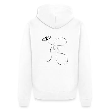 Mouche de ligne en pointillés - Veste à capuche bio Premium Unisexe - blanc - Dos - Thijin (182cm)