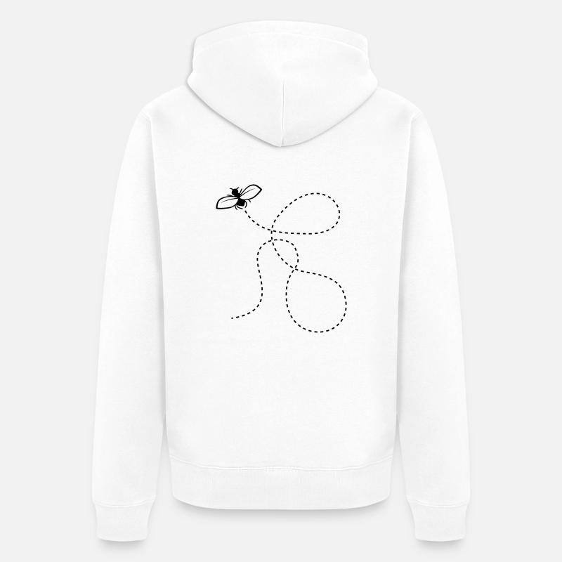 Mouche de ligne en pointillés - Veste à capuche bio Premium Unisexe - blanc