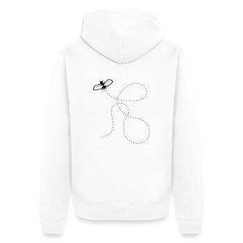 Fly Dashed Line - Veste à capuche bio Premium Unisexe - blanc - Dos - Thijin (182cm)