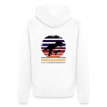 Papasaurus Père Dinosaure Familles Papa - Veste à capuche bio Premium Unisexe - blanc - Dos - Thijin (182cm)