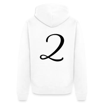 2 - Unisex Premium Bio Zip Hoodie - Weiß - Hinten - Thijin (182cm)