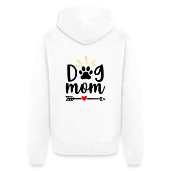 Dog mom - Unisex Premium Bio Zip Hoodie - Weiß - Hinten - Thijin (182cm)