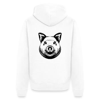 pig sweet pigs pigs animal animals 19 - Unisex Premium Organic Zip Hoodie - white - Back - Thijin (182cm)