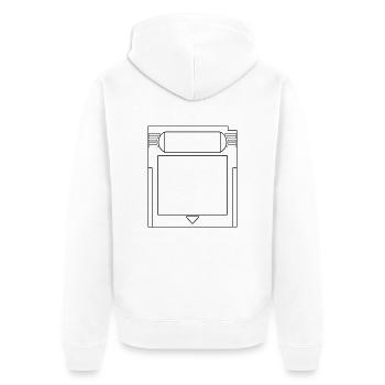 Spielkassette - Unisex Premium Bio Zip Hoodie - Weiß - Hinten - Thijin (182cm)