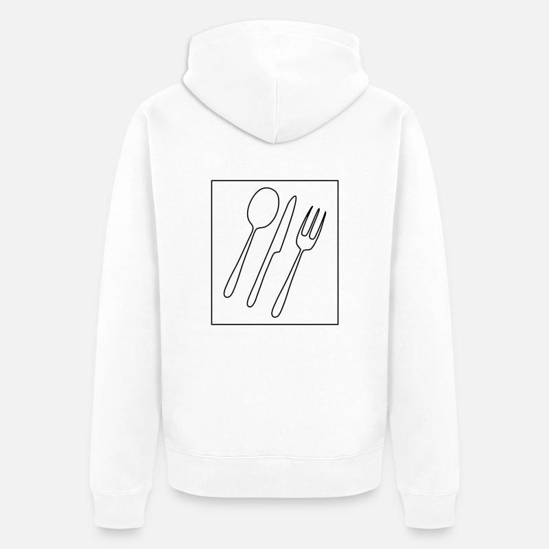 Fourche à couteaux Löeffel - Veste à capuche bio Premium Unisexe - blanc