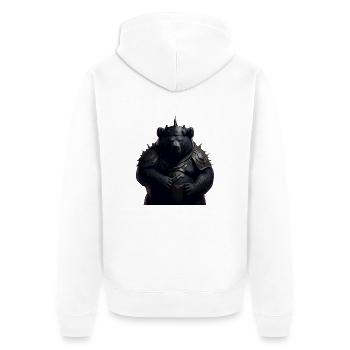 WIKINGER BERSERKER BÄR I VIKINGS - Unisex Premium Bio Zip Hoodie - Weiß - Hinten - Thijin (182cm)