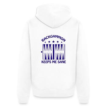 boardgame chess backgammon game night - Unisex Premium Bio Zip Hoodie - Weiß - Hinten - Thijin (182cm)