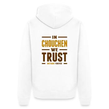 In Chouchen we trust - Bretagne - Veste à capuche bio Premium Unisexe - blanc - Dos - Thijin (182cm)
