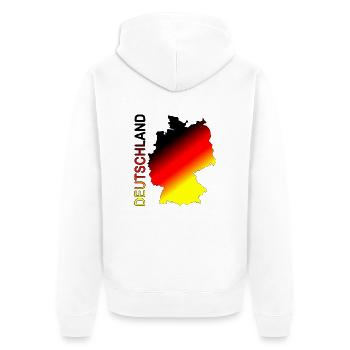 Deutschland Karte Schrift - Unisex Premium Bio Zip Hoodie - Weiß - Hinten - Thijin (182cm)