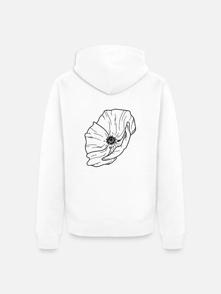 Mohn Blume - Unisex Premium Bio Zip Hoodie - Weiß