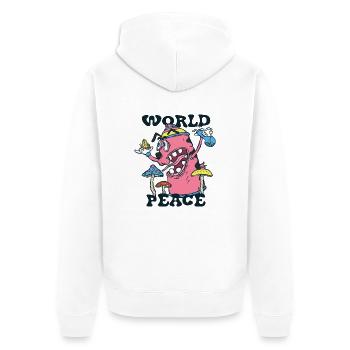 420 World Peace Brave Dog - Veste à capuche bio Premium Unisexe - blanc - Dos - Thijin (182cm)