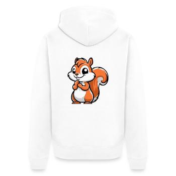 Cheeky Little Squirrel - Unisex Premium Organic Zip Hoodie - white - Back - Thijin (182cm)