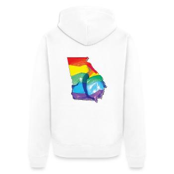 Georgia (USA) | Real Flag | LGBTQIA+ - Unisex Premium Organic Zip Hoodie - white - Back - Thijin (182cm)
