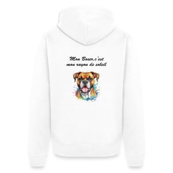 Boxer rayon de soleil - Veste à capuche bio Premium Unisexe - blanc - Dos - Thijin (182cm)