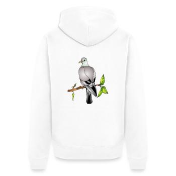 Vogel - Unisex Premium Bio Zip Hoodie - Weiß - Hinten - Thijin (182cm)