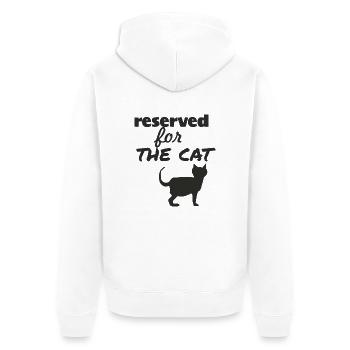 reserved for the cat - Unisex Premium Bio Zip Hoodie - Weiß - Hinten - Thijin (182cm)