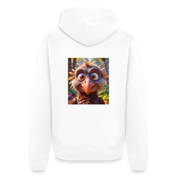 animaux africains super mignons – Vautour - Veste à capuche bio Premium Unisexe - blanc - Dos - Thijin (182cm)