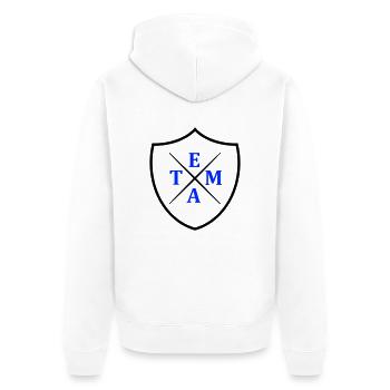 Team Crest - Unisex Premium Organic Zip Hoodie - white - Back - Thijin (182cm)
