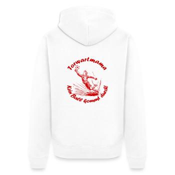Towart Mama rot - Unisex Premium Bio Zip Hoodie - Weiß - Hinten - Thijin (182cm)