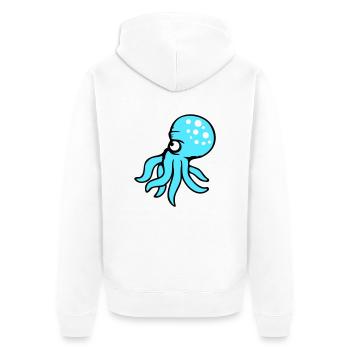 Pieuvre, pieuvre, pieuvre, céphalopode, mauvais œil - Veste à capuche bio Premium Unisexe - blanc - Dos - Thijin (182cm)