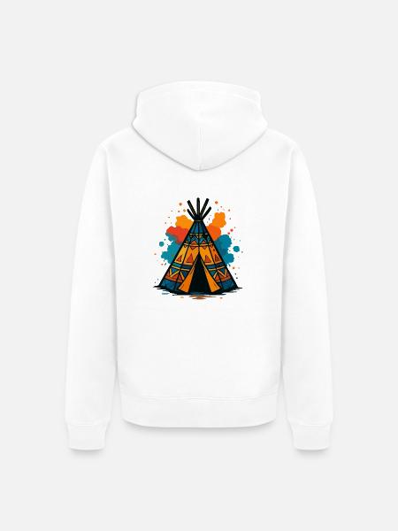 Tribal Teepee Splash - Unisex Premium Bio Zip Hoodie - Weiß
