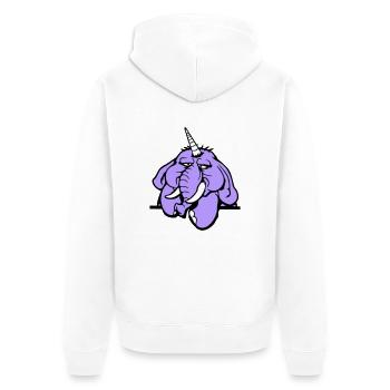 Unicorn, elephant, bad-tempered, angry, sad - Unisex Premium Organic Zip Hoodie - white - Back - Thijin (182cm)