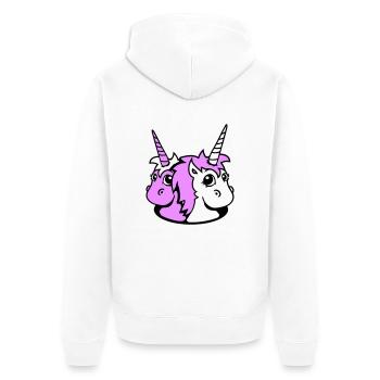 2 Unicorn Girl Team Cute Bottom Hole Friends - Unisex Premium Organic Zip Hoodie - white - Back - Thijin (182cm)