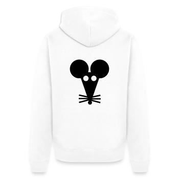 Ratte - Unisex Premium Bio Zip Hoodie - Weiß - Hinten - Thijin (182cm)