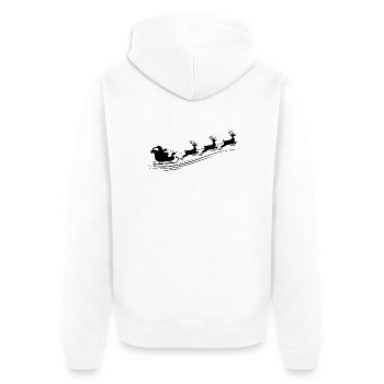 Weihnachtsmann Schlitten Rentiere - Unisex Premium Bio Zip Hoodie - Weiß - Hinten - Thijin (182cm)