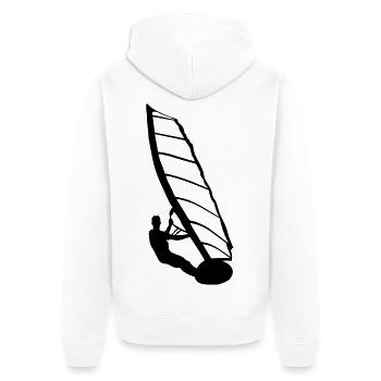 Windsurfer, Surfer, Wassersport,  - Unisex Premium Bio Zip Hoodie - Weiß - Hinten - Thijin (182cm)