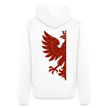 Pologne Polska Aigle drapeau drapeau rouge cadeau - Veste à capuche bio Premium Unisexe - blanc - Dos - Thijin (182cm)