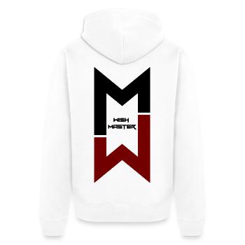 "Wish Master" modernes Monogramm-Logo-Design - Unisex Premium Bio Zip Hoodie - Weiß - Hinten - Thijin (182cm)