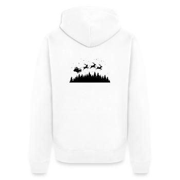 Weihnachtsmann Schlitten Rentiere - Unisex Premium Bio Zip Hoodie - Weiß - Hinten - Thijin (182cm)