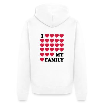 Familie - Unisex Premium Bio Zip Hoodie - Weiß - Hinten - Thijin (182cm)