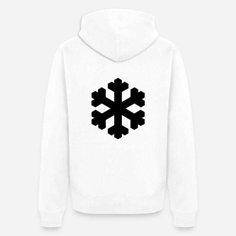 Flocon de neige noir - Veste à capuche bio Premium Unisexe - blanc