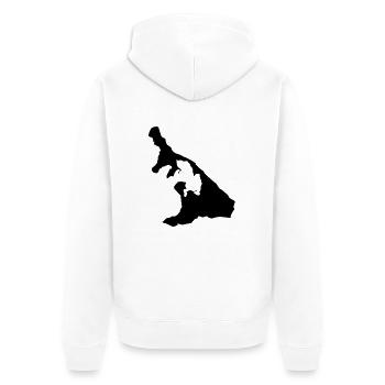 usedom - Unisex Premium Bio Zip Hoodie - Weiß - Hinten - Thijin (182cm)