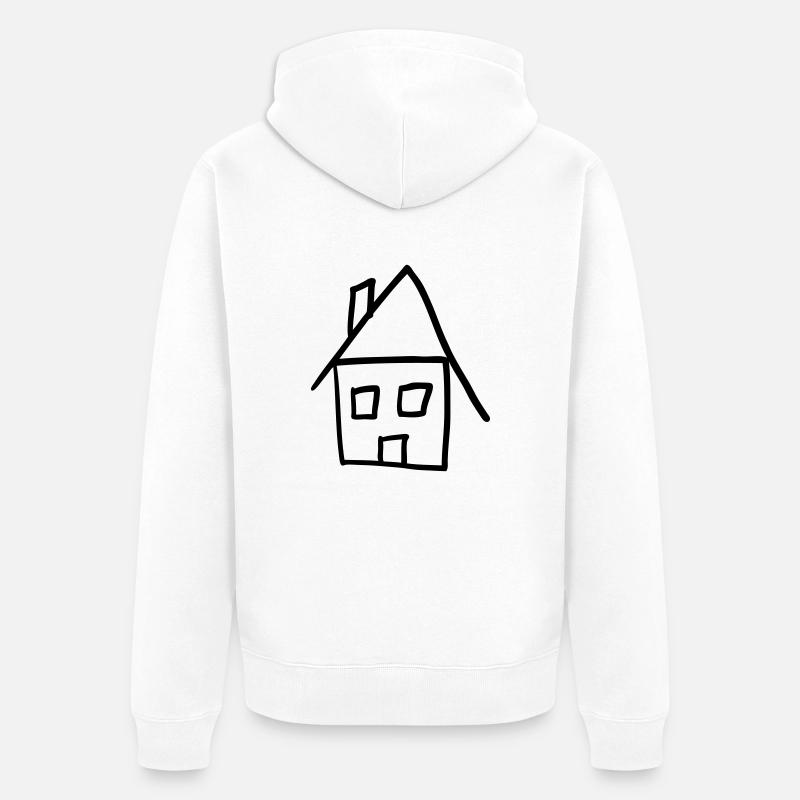 Maison Bauherr Chantier Construction Maison - Veste à capuche bio Premium Unisexe - blanc